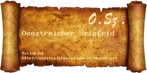 Oesztreicher Szigfrid névjegykártya
